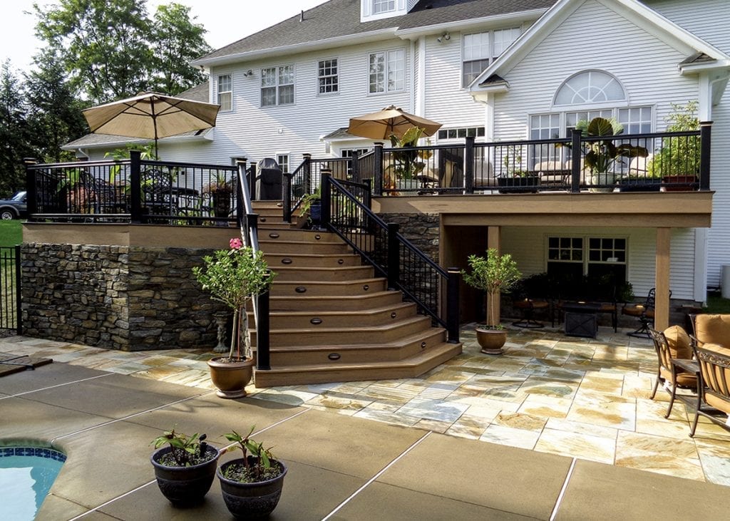 pool deck with shade