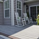 trex composite decking with rocking chairs