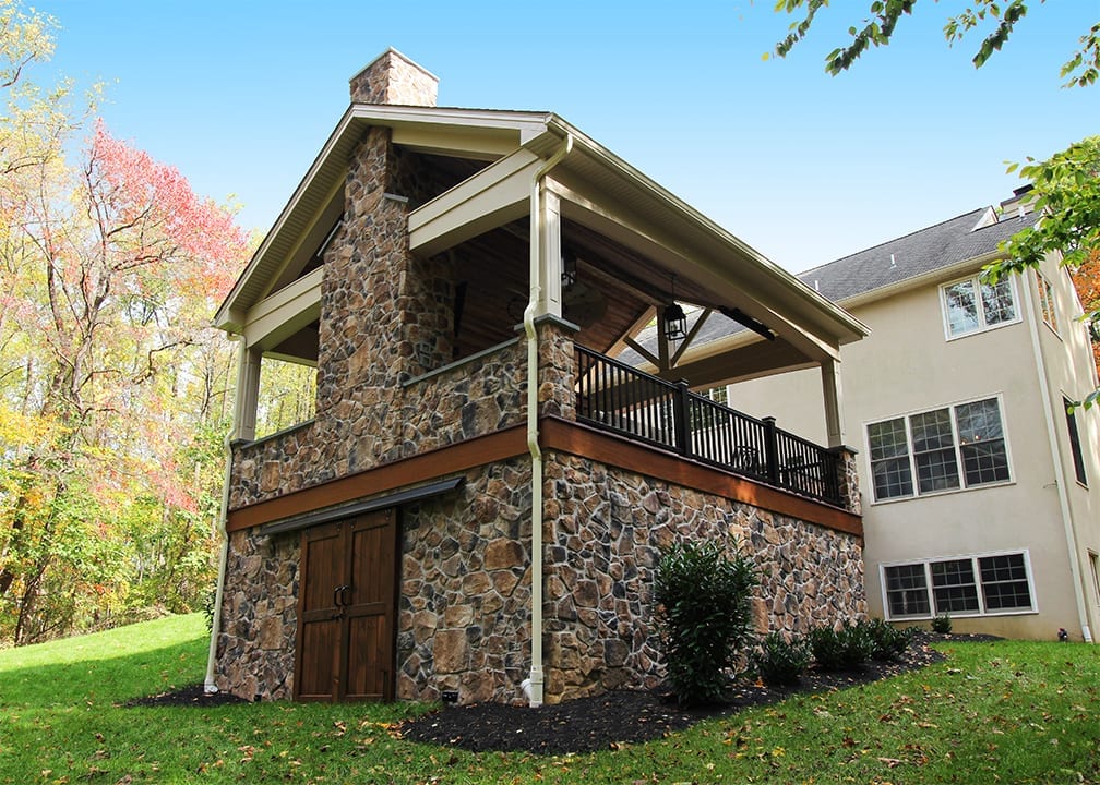 custom stone work for deck and porch