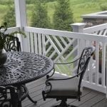 white vinyl railing with custom panels