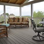 screened-in porch interior with ashwood decking