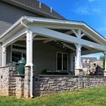 Keller - Porch with stone work and open gable