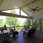 Robstock - Timbertech Caribbean redwood deck and porch with fan and lights