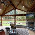 Logan - interior of Timbertech porch with barn wood