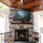 Shaak - Timbertech porch with fireplace