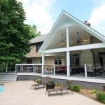 Brook - Trex deck with A frame porch and vertical decking