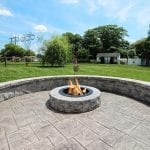 Canuso - Patio with sitting wall and fire pit