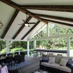 Massey - Trex deck and porch with barnwood beams