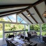 Massey - Trex deck and porch with barnwood beams and bar counter