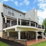 Chonko Trex deck stamped concrete patio