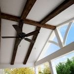 Giordano - island mist trex deck and porch with barnwood, fan and lights