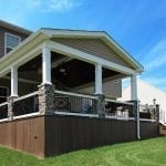 Soutner - Mocha TimberTech deck and porch with vertical decking