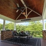 timbertech covered porch pine a frame ceiling