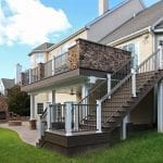 Casey - TimberTech deck with flagstone patio and under deck oasis