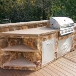 Casey - TimberTech deck with stonework outdoor kitchen