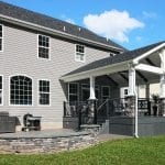 Custom Amazon Mist TimberTech Deck Porch Patio with stonework in Collegeville, PA