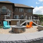 Custom Tigerwood TimberTech Deck with built in fire pit Leesport, PA