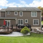 Mocha timbertech deck and stamped concrete patio in west chester pa