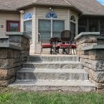 Techo bloc custom patio with flagstone cap built in steps in lancaster pa