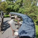 TimberTech Deck with amazon mist curved bar bumpout in west chester pa