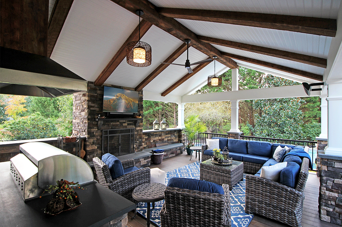 covered porch deck shade idea