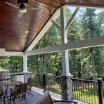 Legg - timbertech amazon mist deck and porch with pinewood ceiling