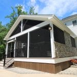 News - timbertech pecan deck and porch with quarry cut mica ledgestone