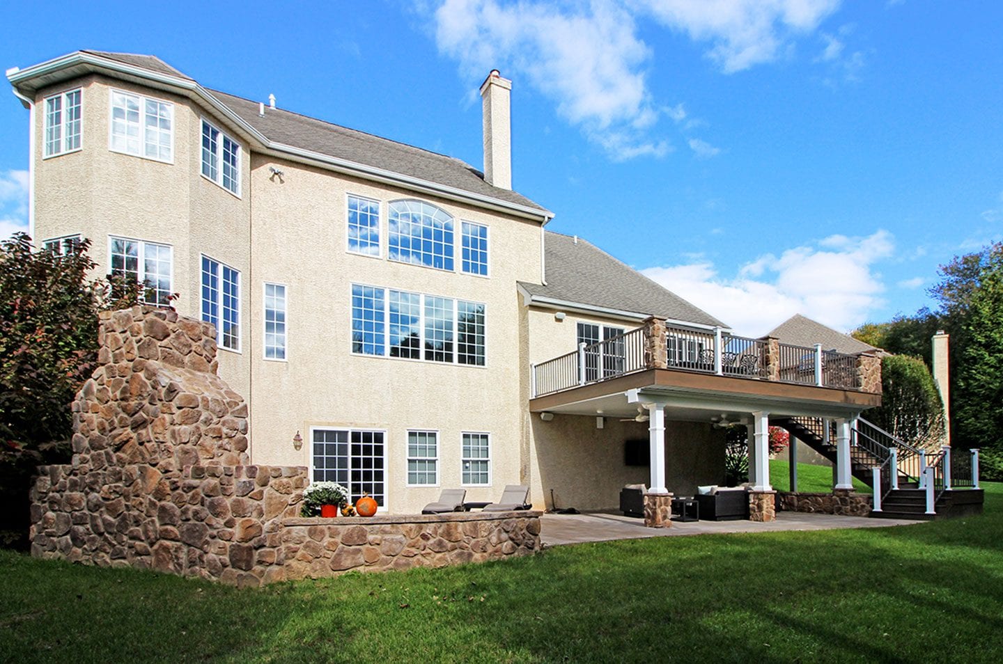 paver patio and elevated deck project