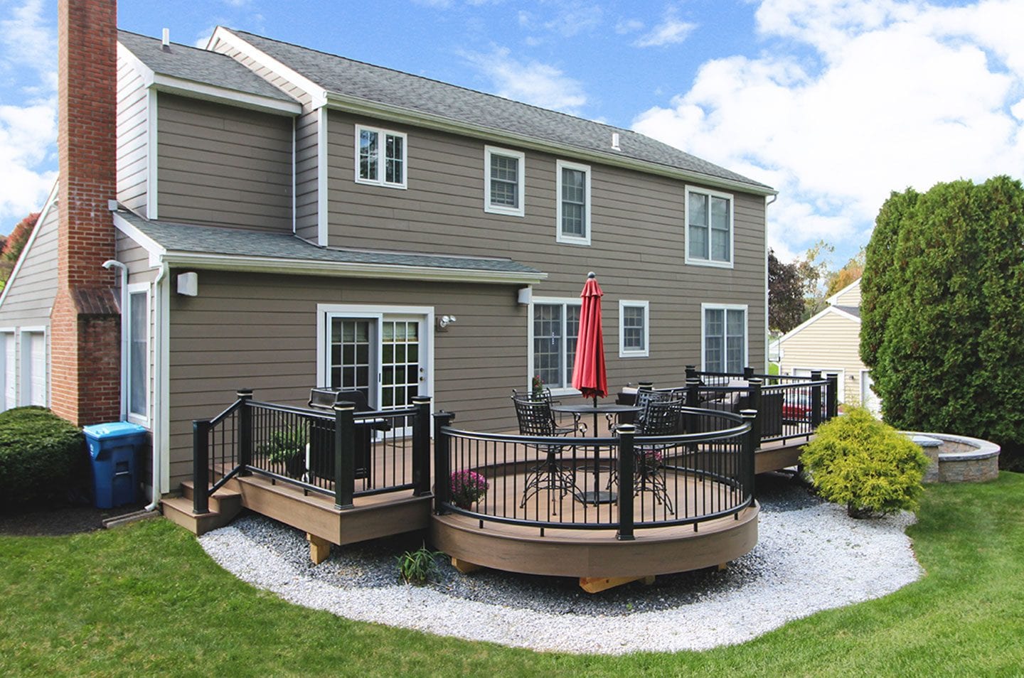 rounded deck and patio inspiration