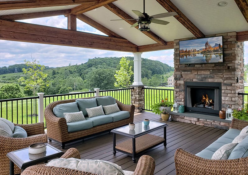 outdoor television deck trend