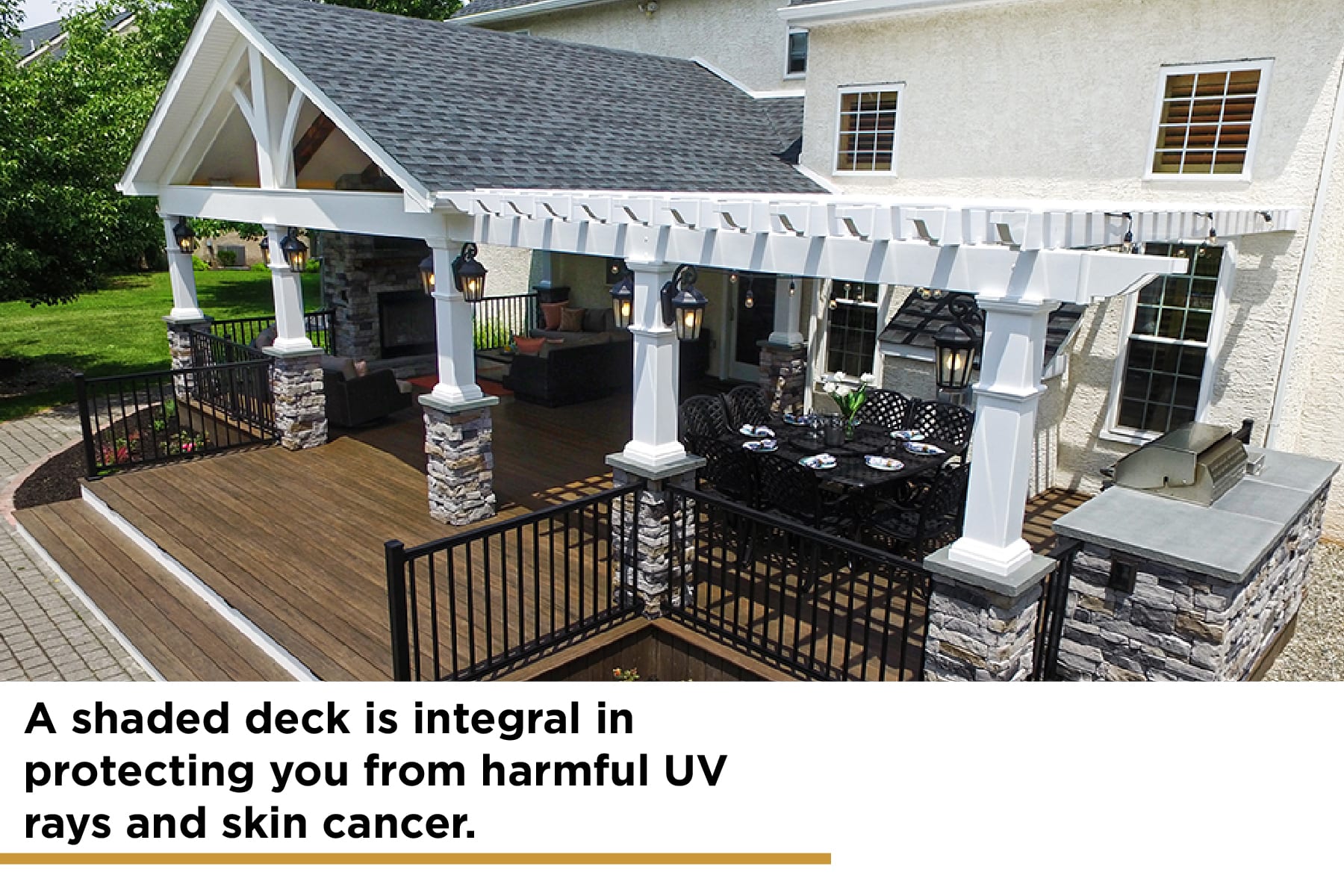 A shaded deck protects you from harmful UV rays