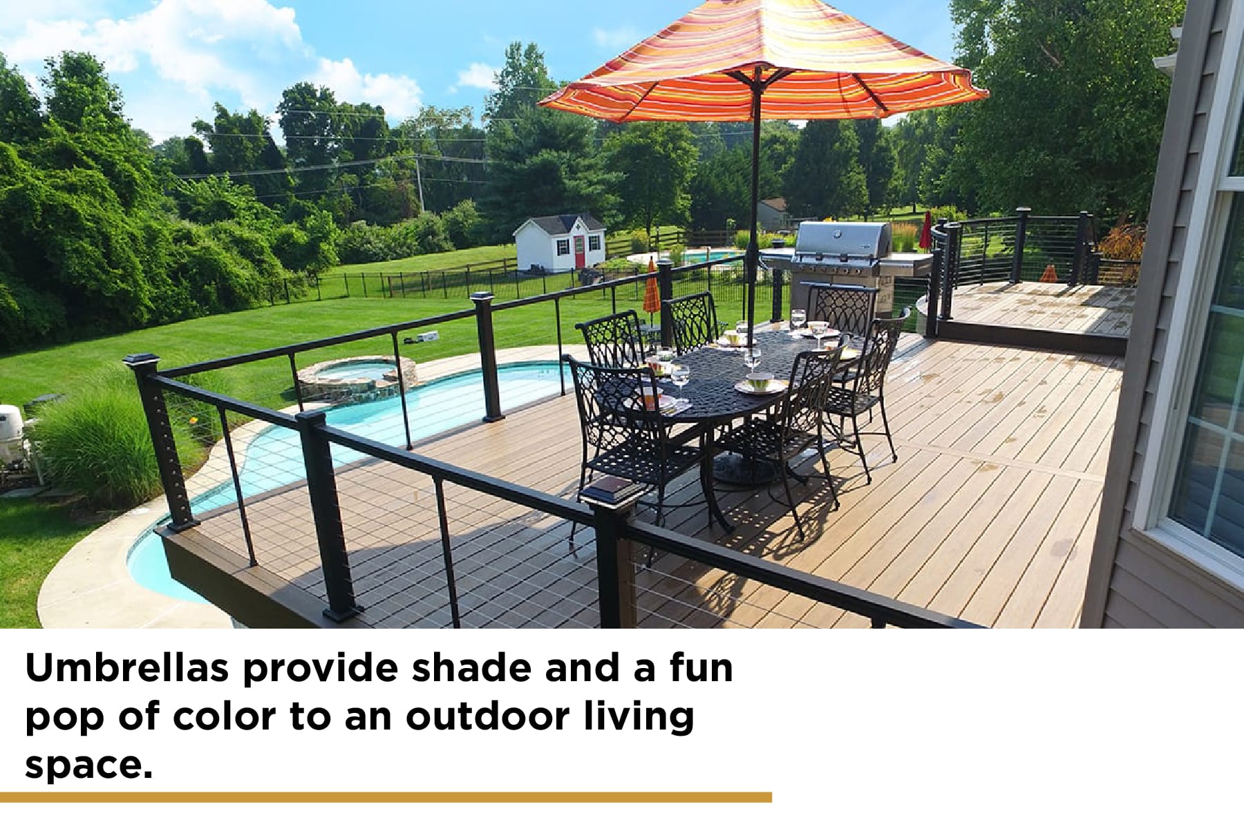 umbrellas are a shade option for decks