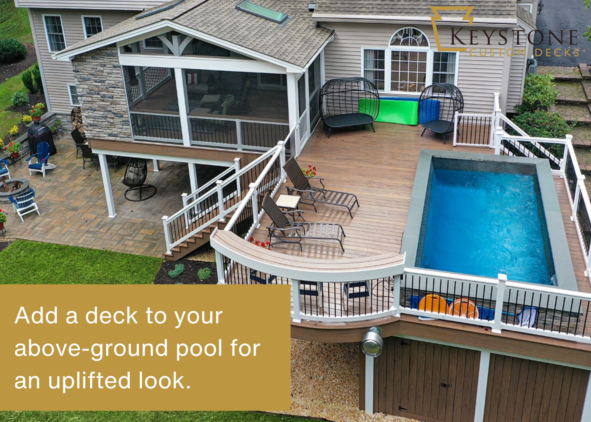 above-ground pool in deck