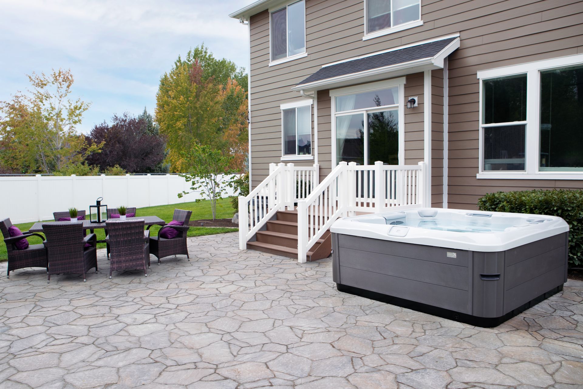 hot tub outside a residence