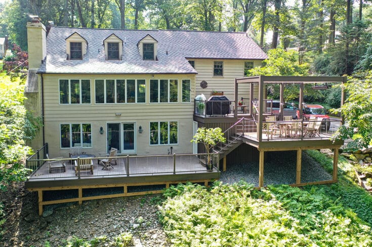 Custom Trex Deck / Bronze Aluminum Pergola – Berwyn, PA