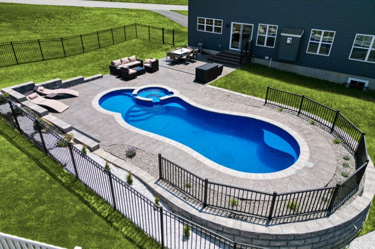 Custom Stamped Patio /  Fiberglass Pool – Wrightsville, PA