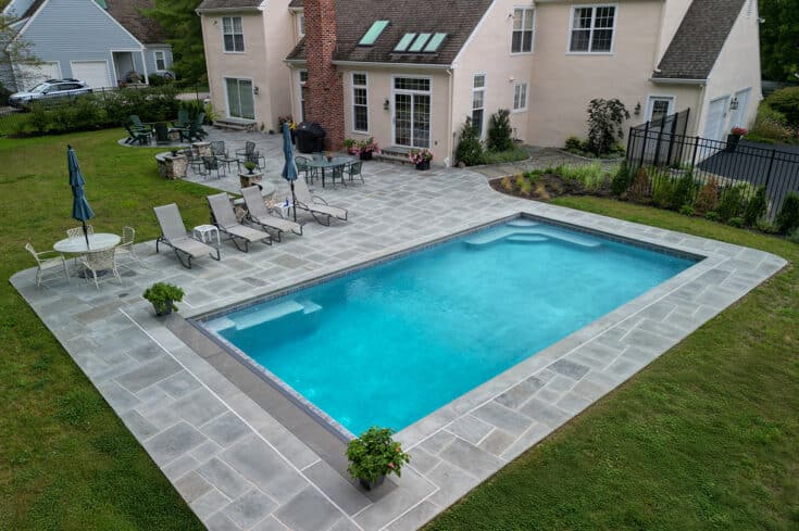 Custom Poolside Flagstone Patio – Devon, PA