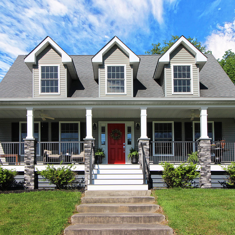 Davis - Front porch with timbertech tropical amazon mist deck